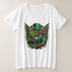 Steampunkklee am St. Patrick's Day Große Größe T-Shirt