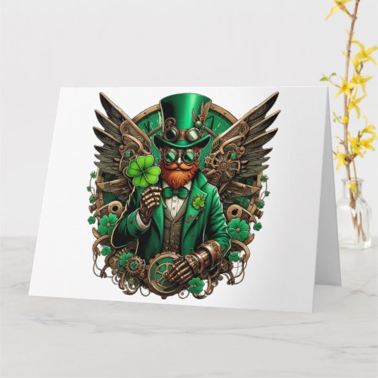 Steampunkklee am St. Patrick's Day Karte (Gelbe Blume)