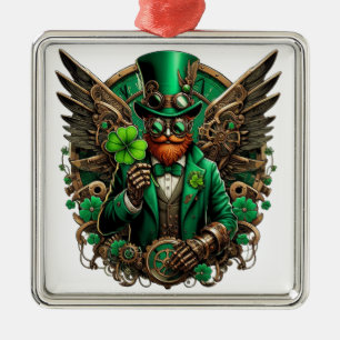 Steampunkklee am St. Patrick's Day Ornament Aus Metall