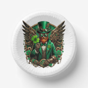 Steampunkklee am St. Patrick's Day Pappteller
