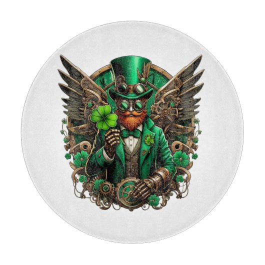 Steampunkklee am St. Patrick's Day Schneidebrett (Vorderseite)