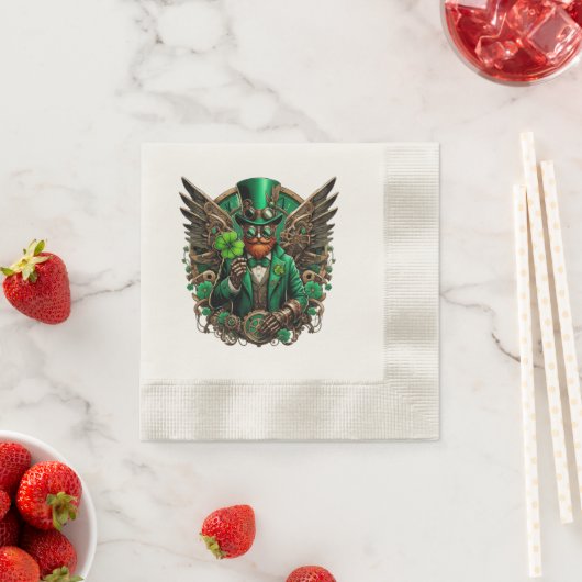 Steampunkklee am St. Patrick's Day Serviette (Beispiel)