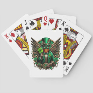 Steampunkklee am St. Patrick's Day Spielkarten