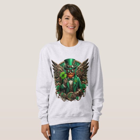 Steampunkklee am St. Patrick's Day Sweatshirt (Vorne ganz)
