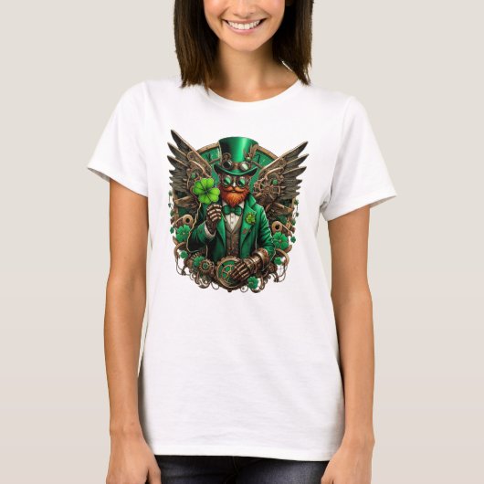 Steampunkklee am St. Patrick's Day T-Shirt (Vorderseite)
