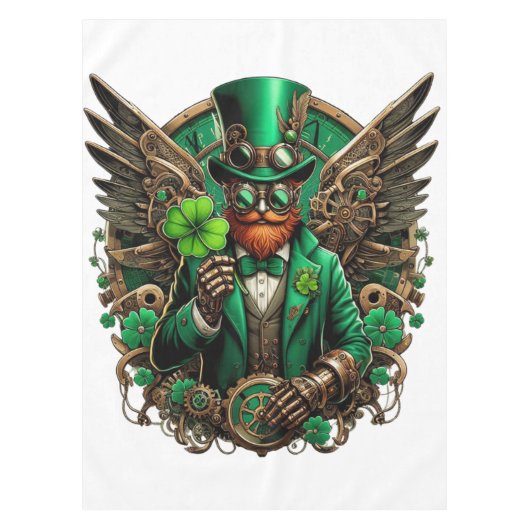Steampunkklee am St. Patrick's Day Tischdecke (Vorderseite)