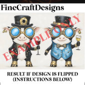 Steampunkkühe mit Wein AM8 Decoupage Seidenpapier