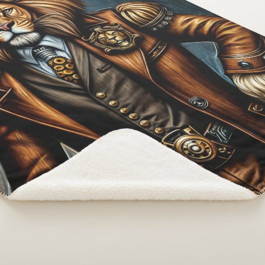 SteampunkLöwe in einem Anzug Sherpadecke (3/4)