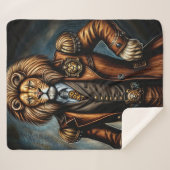 SteampunkLöwe in einem Anzug Sherpadecke (Vorderseite (Horizontal))