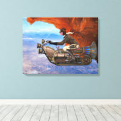 Steampunkmaschine Leinwanddruck (Insitu (Holzboden))