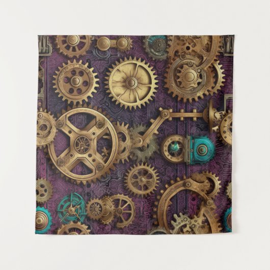 Steampunkmaschinen-Tapestry Wandteppich (Vorderseite (Horizontal))
