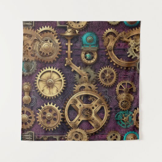 Steampunkmaschinen-Tapestry Wandteppich (Vorderseite)