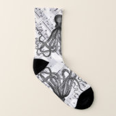 Steampunkmusik nautischer Vintager Oktopus Socken (Rechts - Außen)