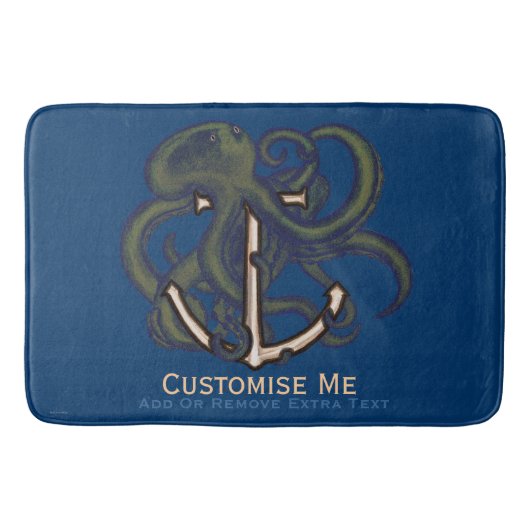 Steampunkoktopus über Anker Badematte (Vorderseite)