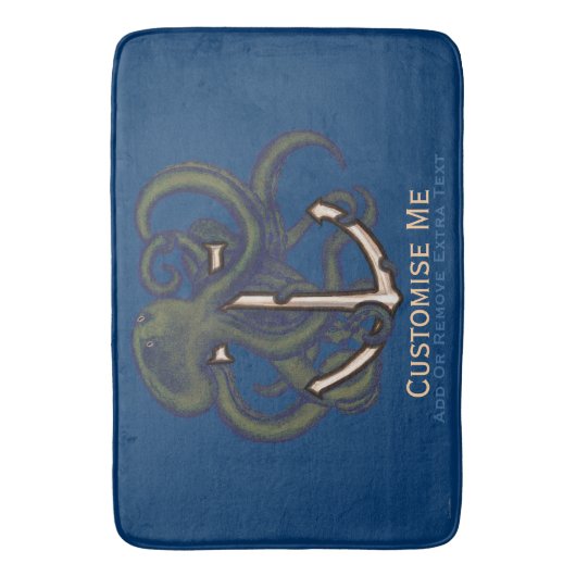 Steampunkoktopus über Anker Badematte (Vorderseite Vertikal)
