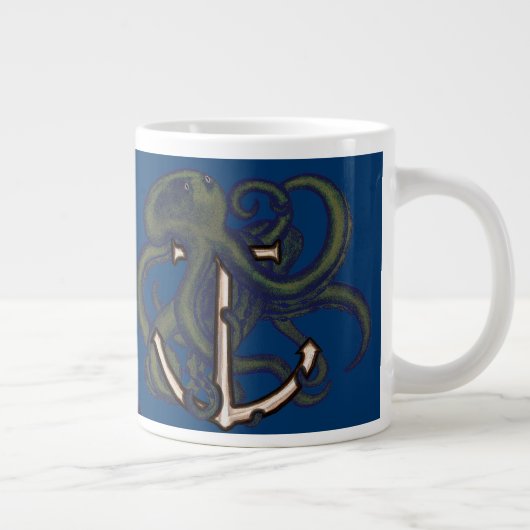 Steampunkoktopus über Anker Jumbo-Tasse (Rechts)