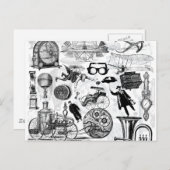 Steampunkollage Nummer 2 Postkarte (Vorne/Hinten)