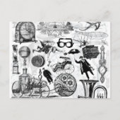 Steampunkollage Nummer 2 Postkarte (Vorderseite)