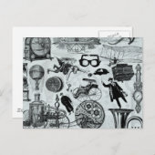 Steampunkollage Nummer 2 Postkarte (Vorne/Hinten)