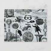 Steampunkollage Nummer 2 Postkarte (Vorderseite)