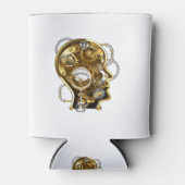 Steampunkopf mit Manometer Dosenkühler (Vorderseite)