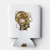 Steampunkopf mit Manometer Dosenkühler (Rückseite)