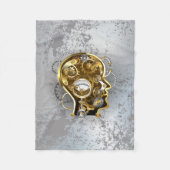 Steampunkopf mit Manometer Fleecedecke (Vorderseite)