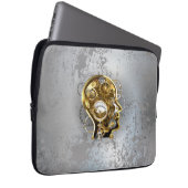 Steampunkopf mit Manometer Laptopschutzhülle (Vorne Rechts)
