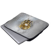 Steampunkopf mit Manometer Laptopschutzhülle (Vorne Knopf)
