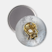 Steampunkopf mit Manometer Magnet (Vorderseite/Rückseite)