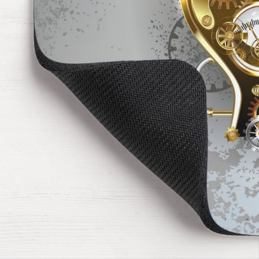 Steampunkopf mit Manometer Mousepad (Ecke)