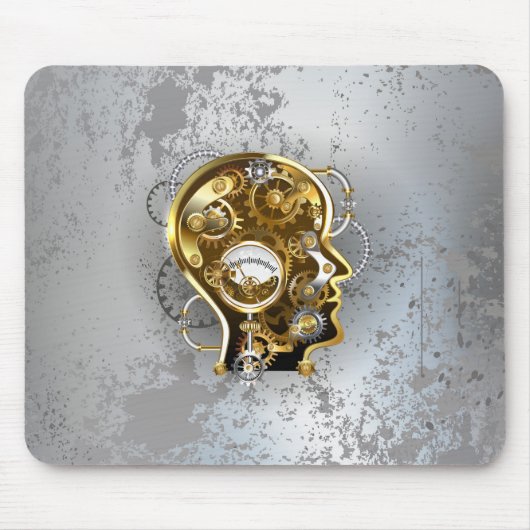 Steampunkopf mit Manometer Mousepad (Vorne)