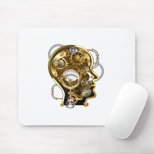 Steampunkopf mit Manometer Mousepad (Mit Mouse)