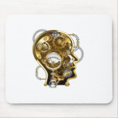 Steampunkopf mit Manometer Mousepad (Vorne)