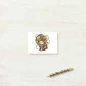 Steampunkopf mit Manometer Post-it Klebezettel (Auf Schreibtisch)