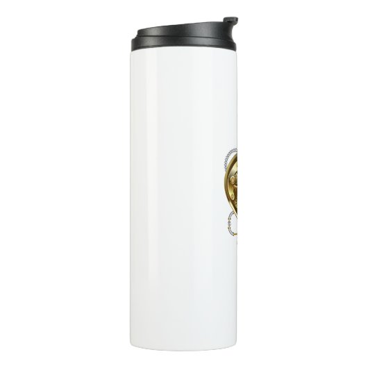 Steampunkopf mit Manometer Thermosbecher (Nach links gedreht)