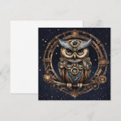 Steampunkowl gegen den Sternenhimmel Dankeskarte (Vorne/Hinten)