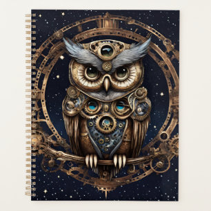 Steampunkowl gegen den Sternenhimmel Planer