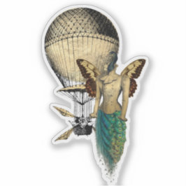 Steampunkpfau- und Flammmaschine Aufkleber