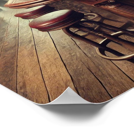 Steampunkplakat 59 Mechanischer Gunslinger Poster (Ecke)