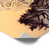 SteampunkPrinzessin mit kugelfarbener Blume Poster (Ecke)