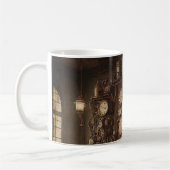 Steampunksaal mit alten Uhren Kaffeetasse (Links)