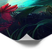 Steampunkschiff in einem Dschungelmagie-Realismus Poster (Ecke)