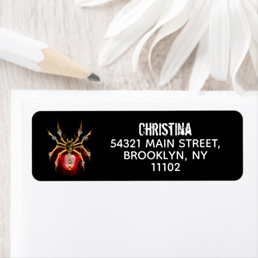 Steampunkspinne auf schwarz (Insitu)