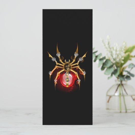 Steampunkspinne auf schwarz ankündigung (Stehend Vorderseite)