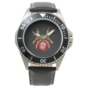 Steampunkspinne auf schwarz armbanduhr