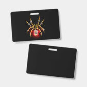 Steampunkspinne auf schwarz ausweis (Vorder- & Rückseite)