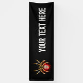 Steampunkspinne auf schwarz banner (Vertikal)