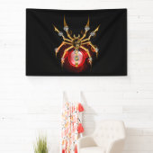 Steampunkspinne auf schwarz banner (InSitu)