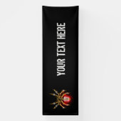 Steampunkspinne auf schwarz banner (Vertikal)